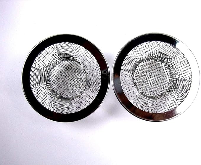 2pcs Metal Sink Strainer Bathtub Drain Hole Hair Catcher Drain Hole Filter Trap