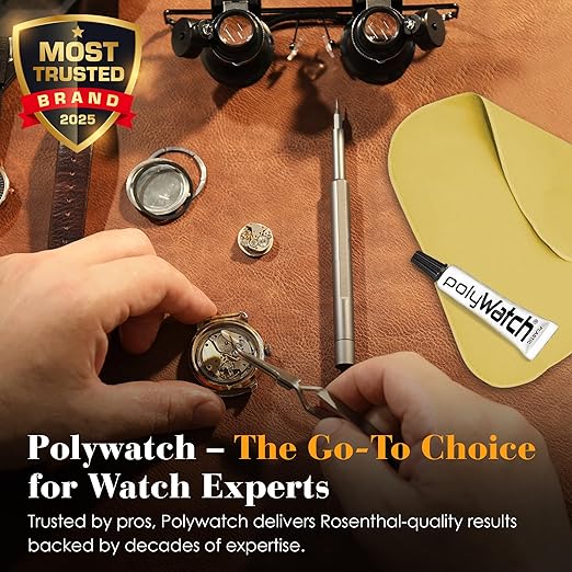 Rosenthal PolyWatch Plastic Watch Scratch Remover Polish with Microfiber Cloth - 2 Pack Professional Polish for Acrylic Watch Crystal Repair & Restoration - Rosenthal Collection Since 1926