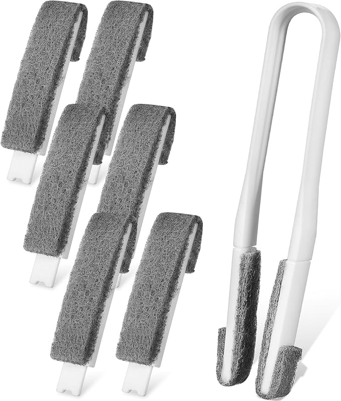 Blind Cleaner Duster with Detachable Double-Sided Brush Head 5.7 Inch Handle for Ceiling Fan Duster Window Blinds Vent Cleaning Tool for Home and Car