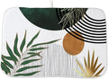 Mid Century Dish Drying Mat 18x24 Inch Boho Green Gold Tropical Leaf Sunset Kitchen Decoration Drying Mat Modern Abstract Decorative Drying Pad for Home Kitchen Decor,Dining Room,Office