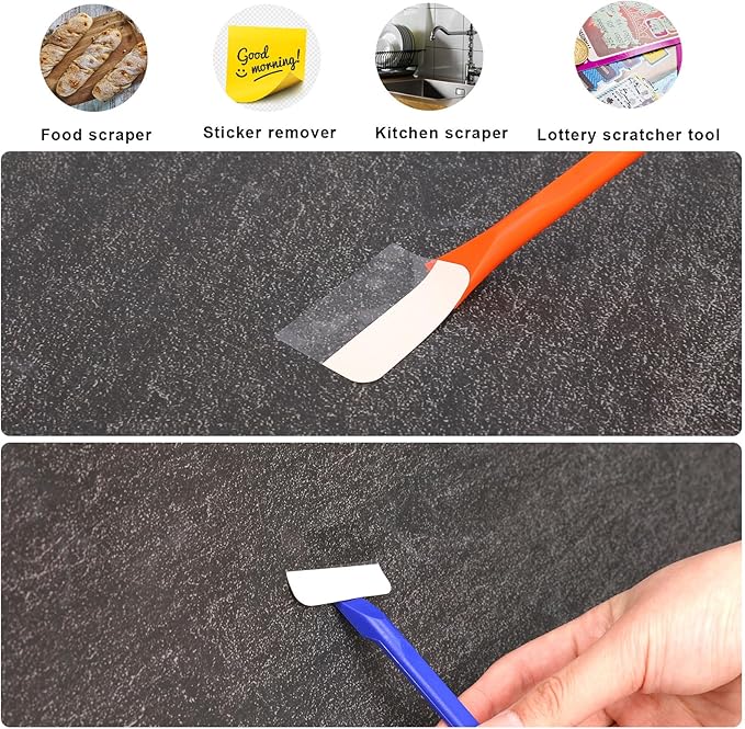 9 PCS Plastic Scrapers Tool for Tight Spaces Non Scratch Label Scrapers Kitchen Scraper Crevice Cleaning Tool Multi-purpose Pen-Shaped Car Detailing Scraper Tools for Remove Stickers Labels Oil Stains