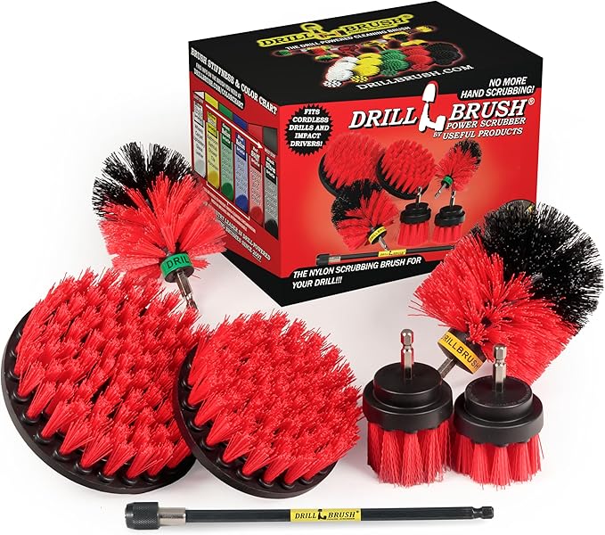 Outdoor Stiff Bristle Brush - Bird Bath Cleaning Brushes - Garden Statues Cleaning Tools - Outdoor Water Fountain Brush - Headstone Restoration Brush Kit - Granite Cleaner - Concrete Stain Remover