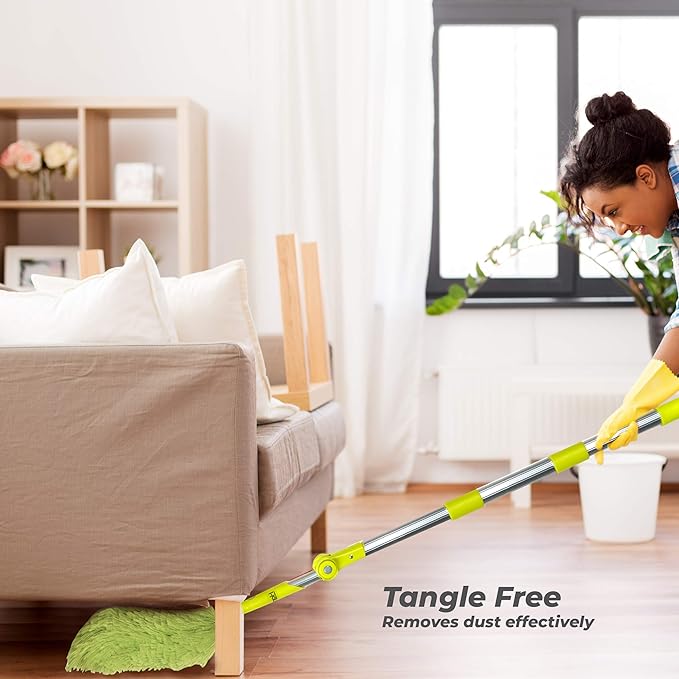 Microfiber Ceiling Fan Duster and Cleaner, with Long extendable for high Ceiling,1 Pack, 54 inches - with Bendable Extension, Perfect dusters for Cleaning Bright Green