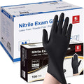 Schneider Black Nitrile Exam Gloves, 5 Mil Disposable Gloves, Latex Free & Powder Free, for Medical, Cleaning, Food Prep