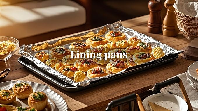Standard Aluminum Foil 12" x 1000 Sq Ft - for Grilling, Baking & Cooking, Food Storage & Preservation, Commercial Use