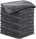 12 Pack Microfiber Cleaning Cloth for Cars, 12" X 12" Car Microfiber Towels, Soft, Absorbent and Lint Free Cleaning Cloth, Premium Wash Cloth for Car,Window and Household, Dark Grey
