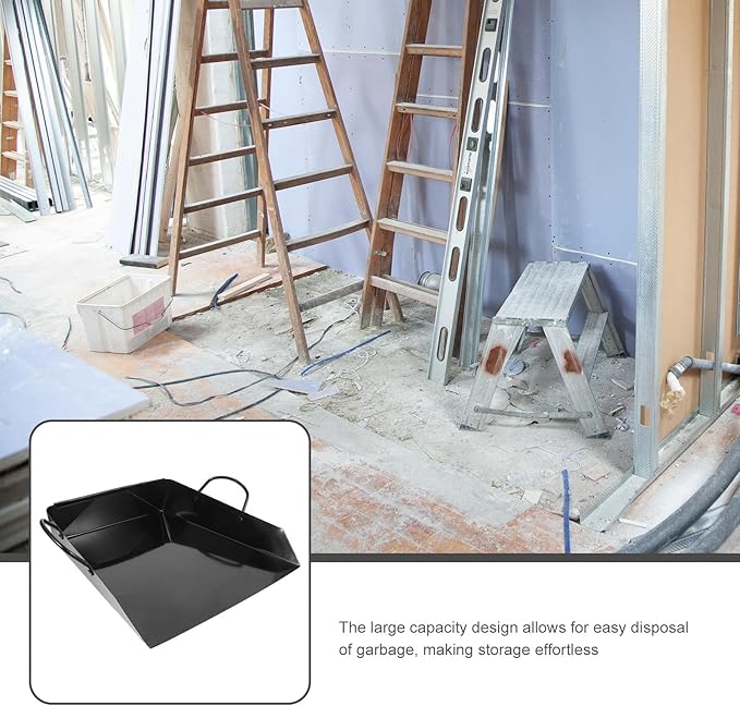 Homoyoyo Handheld Dustpan and Garbage Shovel, Thickened Metal Cleaning Dust Pan for Household and Industrial Use, Reusable Sand Shovel with Ergonomic Handle for Workshop and Construction