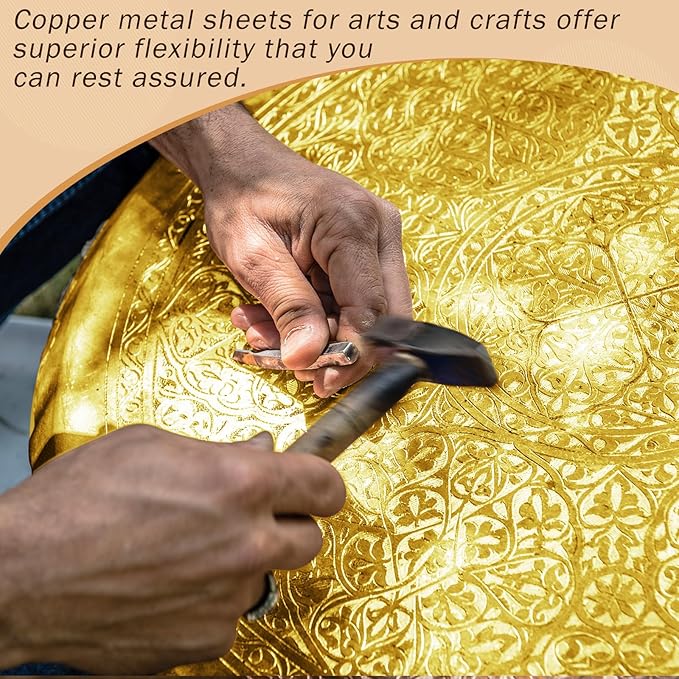 1 Roll Aluminum Metal Crafts DIY Foil 12 Inch x 20 ft x 0.1 mm Thick for Art Project Aluminum Flashing Roll Wide Sheet Multipurpose Metal Sheets for DIY and Crafting Projects (Golden)