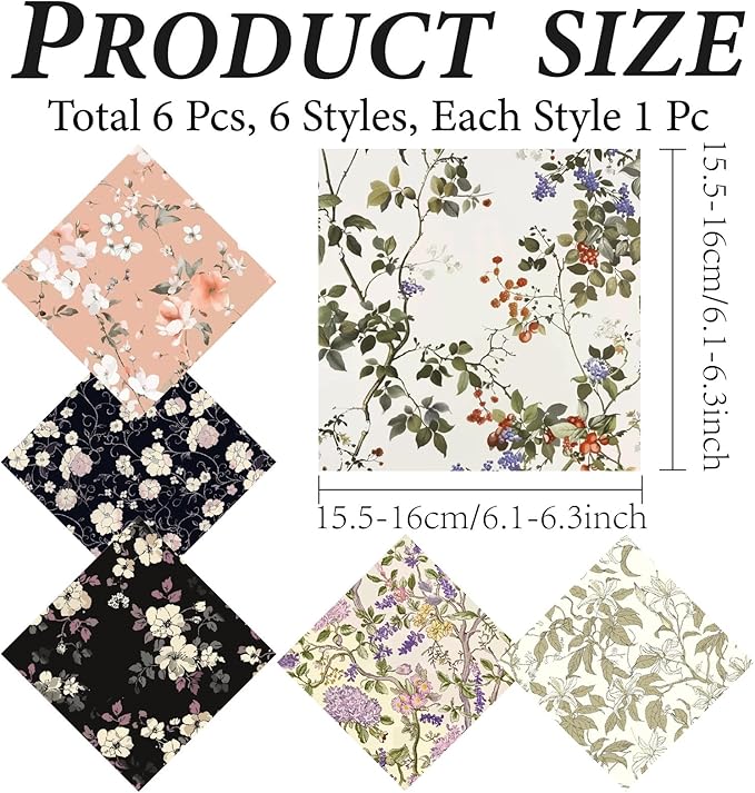 CREATCABIN 6 Packs Thickened Glasses Cleaning Cloth Elegant Flower Design