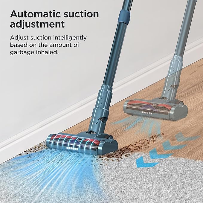 Cordless Vacuum Cleaner,Strong Suction & Powerful Stick Vacuum,Up to 50Mins Runtime,Automatic Suction Adjustment,All-in-One LED Display,Tangle-Free Design,Lightweight Vacuum Cleaners for All Floor