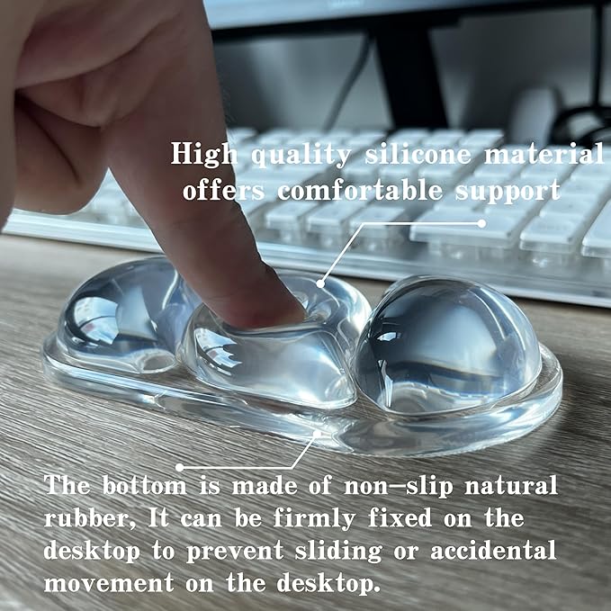 Ergonomic Cooling Gel Mouse Wrist Rest Pad, Arm Support with Non-Slip Base for Desk Cute Accessories (Classic, Transparently, Suitable for Mouse)