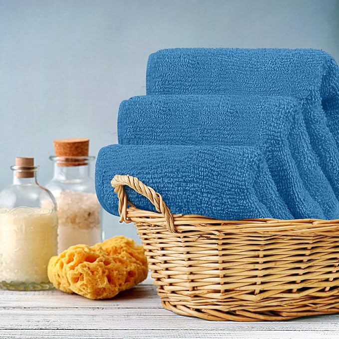 Utopia Towels Wash Cloths Set, 12 by 12 Inches, 100% Cotton Ring Spun, Highly Absorbent and Soft Feel Washcloths for Bathroom, Spa, Gym, and Face, 12 Pack Electric Blue
