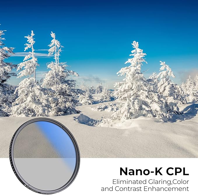 K&F CONCEPT 62mm Circular Polarizer Filter Ultra-Slim 18 Multi-Coated Optical Glass Circular Polarizing Filter for Camera Lenses with Cleaning Cloth (K Series)