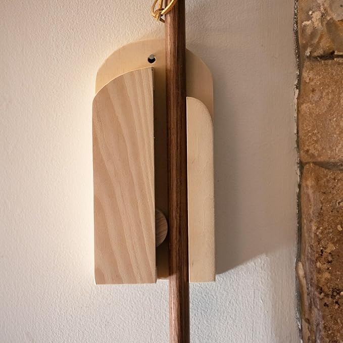Lehman's Amish Handcrafted Broom Holder, Wall-Mount Wooden Storage Solution for Corn Brooms, Fireplace Brooms and More, Natural Unfinished