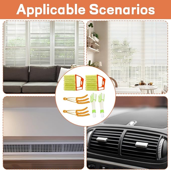 6-Pack Dusting Brushes for Window Blinds, Blinds Cleaner Tool, Mini Blind Cleaner, Window Blind Cleaner,Fabric Cleaning Brushes for Home