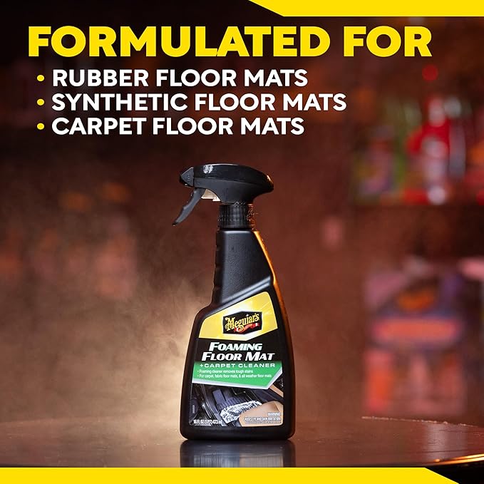 Meguiar's Foaming Floor Mat + Carpet Cleaner, 16oz BT, 6/CV