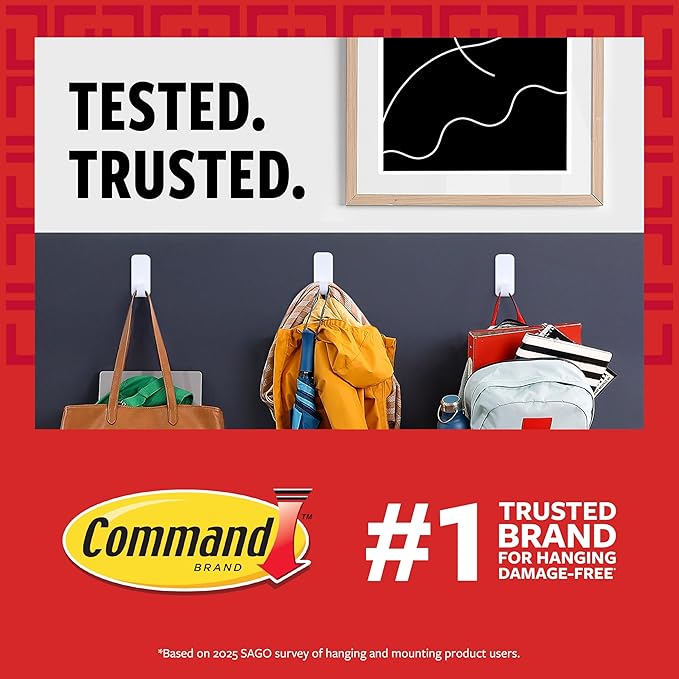 Command Small Wire Toggle Hooks, 28 Hooks and 32 Strips, Damage-Free Hanging Wall Hook with Adhesive, No Tools Required, Great for Home, Kitchen, and Office Organization, Holds up to 0.5 lb