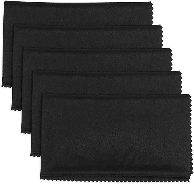 5PCS Gun Cleaning Cloth Rags12 x12 - Gun Cloth Microfiber Towel Lint Free Gun Cloth, Gun Cleaning Wipes Great for All Gun Firearm Cleaning Cleaner Protection,Professional (Black)