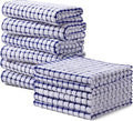 Homaxy Kitchen Towels and Dishcloths Set, 16 x 25 and 12 x 12 Inches, Set of 12 Cotton Terry Kitchen Dish Towels, Super Soft and Absorbent Dish Cloths, Blue