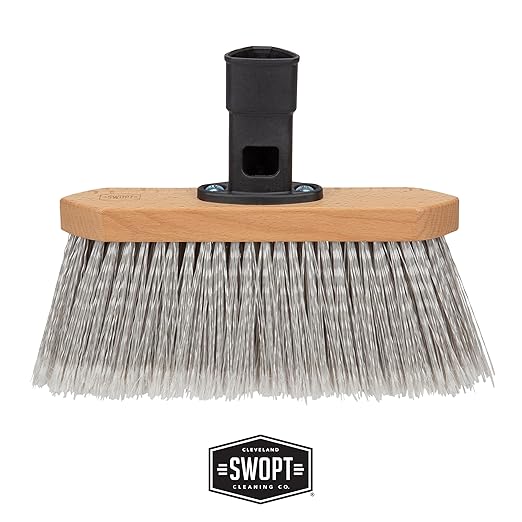 SWOPT Premium Smooth Surface Straight Broom Head — Cleaning Head Interchangeable with All SWOPT Cleaning Products for More Efficient Cleaning and Storage — Picks Up Fine Particles and Pet Hair