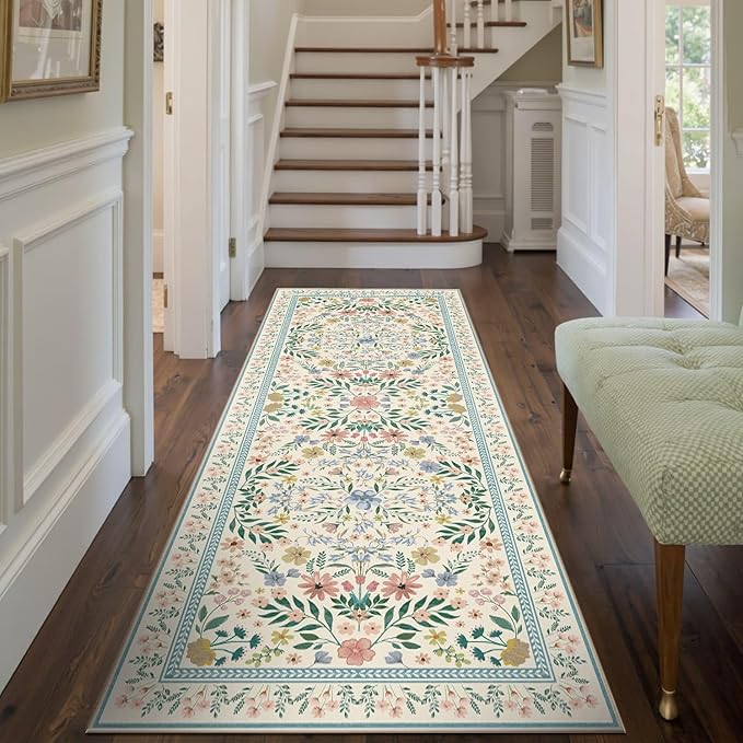 Floral Rug for Living Room Bedroom(Green 2x5