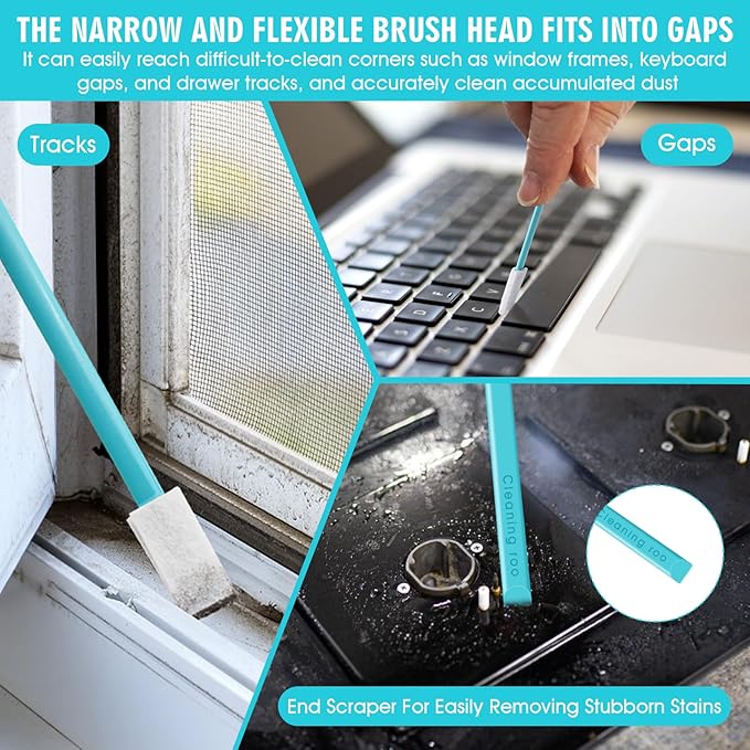 20PCS Crevice Cleaning Brush Tool Kit - Disposable Toilet Brush & Seat Cleaner for Windowsill, Keyboard, Car, Toilet Wand Kit