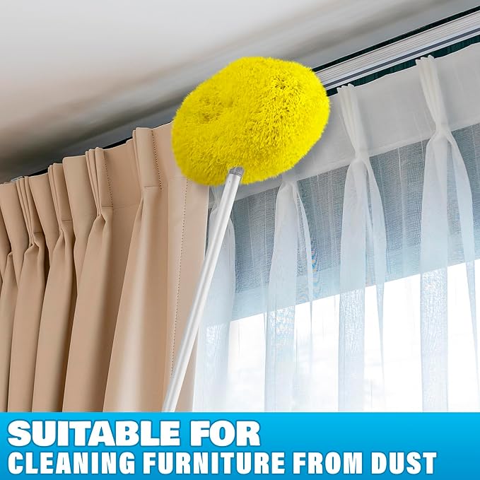 Ceiling Fan Duster Tool - Ceiling Fan Cleaner Duster or Effortless Dust Removal, Adjustable Length (up to 50 Inch Ergonomic Handle), Easy to Use and Store, Durable and Lightweight Microfiber