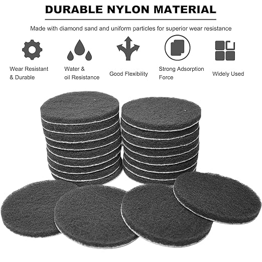 4 Inch Scrubber Scouring Pads Drill Scuffing Disc Hoop and Loop Surface Conditioning Disc (800 Grit-Grey)