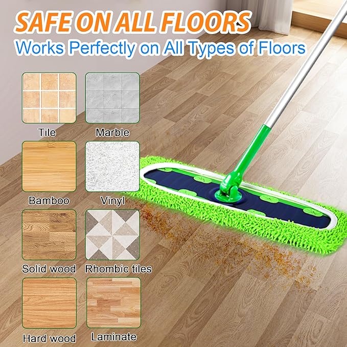 6 Pack XL Reusable Microfiber Mop Pads for Swiffer XL Mop - Dry Sweeping & Wet Mopping Cloths for Floor, Wall & Window Cleaning