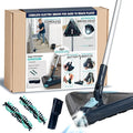 Zippi Sweeper Max Plus - 2025 Version Lightweight Sweeper, Triangular Design Allows for Sweeping in Corners, Perfect for Short Carpet Hardwood and Tile, LED Light, 1 Hr Cleaning Time
