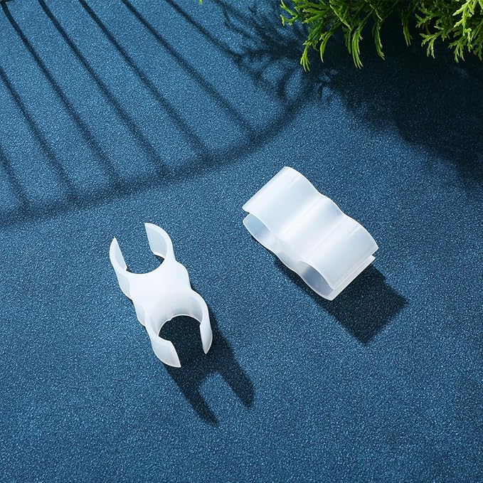 2pcs Double Port Grip Pipe Clips - Diameter 0.8 Inch Spring Clamp Connection Holder for Broom Pipe - Dustpan-Broom Coupling Clip Attachment Hook for Secure Cleaning Set Linkage