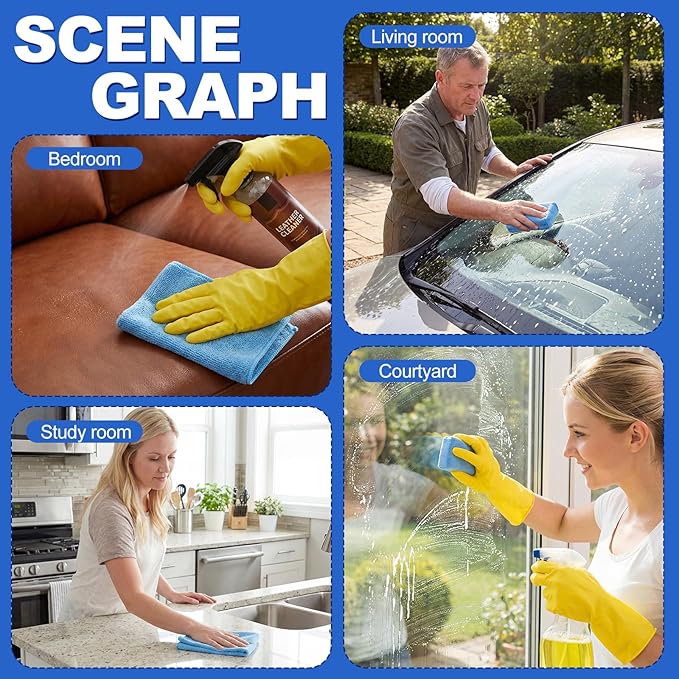 24 Pcs Microfiber Applicator Pad Kit Include Non Scratch Car Wash Sponge and Cleaning Cloth Microfiber Towels Premium Wax Foam Applicator Pads for Car Drying, Detailing, Buffing