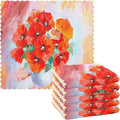 ALAZA Dish Towels - Poppies Flowers Dish Cloths, Super Absorbent, Lint Free, Soft Towel Kitchen Accessories Set of 6, 11"x11"