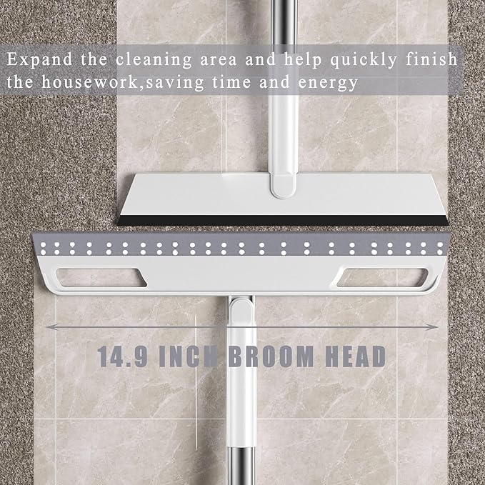 Multifunction Magic Broom, Extended Indoor Detachable,3-in-1 Sweeper Removing Dust Liquid Hair, Adjustable Floor Squeegee,Magic Broom as seen on tv（Gray） ﻿