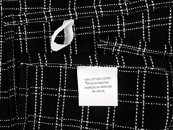 KAF Home Assorted Flat Kitchen Towels |100% Cotton - 18 x 28 inches | Ultra Absorbent Soft Dish Towels | Perfect for Cooking, Cleaning, and Drying Hands (Black, 18 x 28-10 Pack)