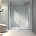 Favfurish Single Sliding Shower Door,49"-54" W x 76" H Frameless Shower Door with 5/16" (8mm) Thick SGCC Tempered Glass W/Adjustable Soft Closing,Bathroom Glass Door for Spa（Brushed Nickel ）