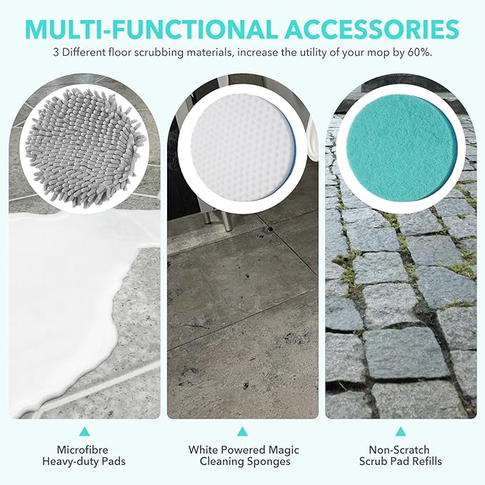 S7001 Upgraded Steam&Scrub Mop Pads Kit for Shrak,S8201 S8001 S7000 S7201 S7000AMZ S7005 S7020 S7001C All-in-One Hard Floor Steam Mop (2Green2White2Grey)