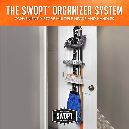 SWOPT Premium Smooth Surface Straight Broom Head — Cleaning Head Interchangeable with All SWOPT Cleaning Products for More Efficient Cleaning and Storage — Picks Up Fine Particles and Pet Hair