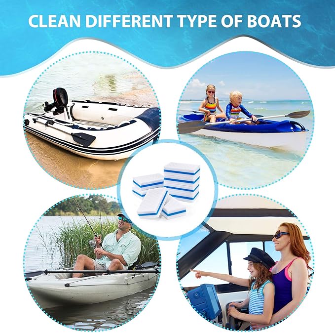 Outus 8 Pack Boat Erasers for Cleaning Magic Scuff Sponge Boating Erasers Accessories Gifts Hull Cleaner Vinyl Seat Cleaner All Purpose Scrubber Kitchen Bathroom Shower Oven Cleaning Supplies