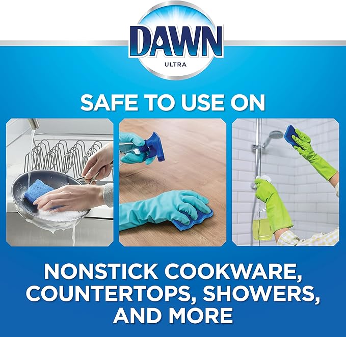 Dawn Non-Scratch Kitchen Dish Sponges, Blue (Pack of 4)