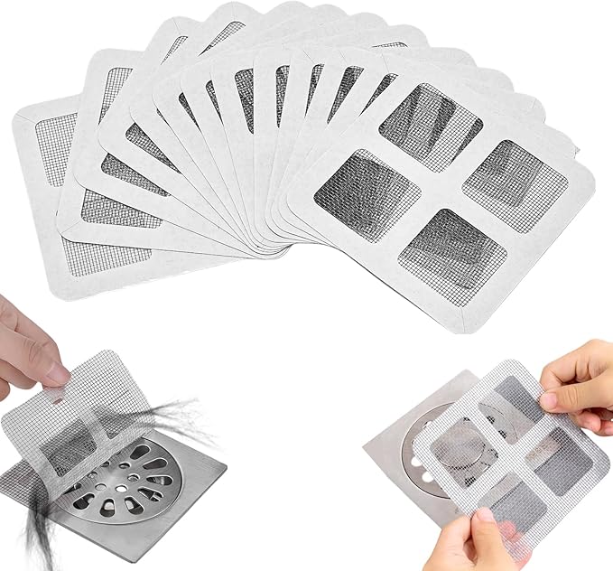50Pcs Disposable Shower Drain Cover Hair Catcher, Disposable Floor Drain Sticker, Suit Sewer Filter Screen, Bathroom, Bathtub, Kitchen, Sink Floor Stickers