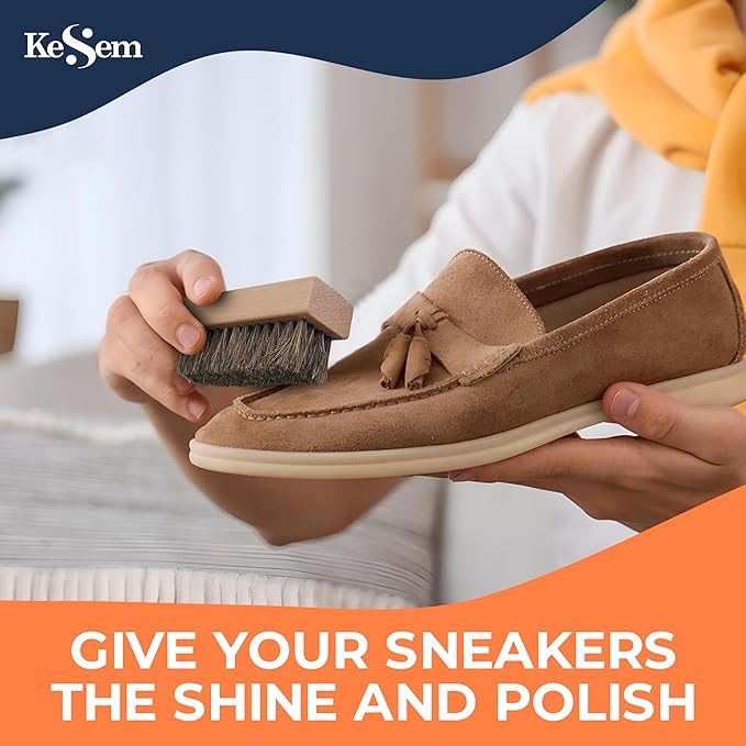 3 Small Shoe Cleaning Brush Set, Boots Sneaker Shoes Cleaner with Nylon, Boar and Horsehair Bristles, Polish Cleaning Brush for Leather, Suede, Canvas, Textile, Bags and Accessories