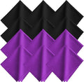 Microfiber Lens Cleaning Cloths - 12 Pack (6 Black + 6 Purple), 7x6 Inches, Individually Wrapped, Reusable, Lint-Free for Eyeglasses, Glasses, Phone Screen,Camera Lens, Watches & Electronics