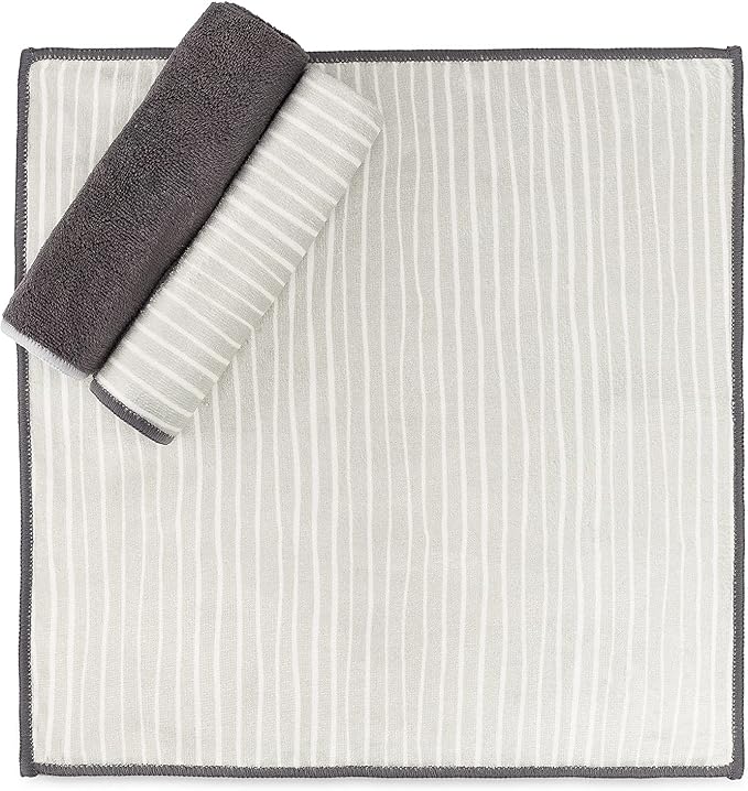 Full Circle Renew Collection All-Purpose Recycled Microfiber Cloths, Set of 3, Stripes Print