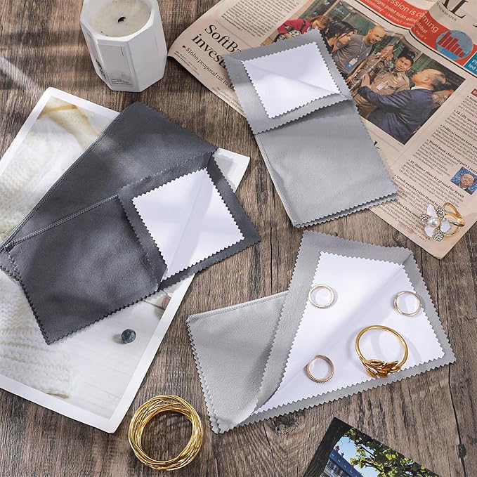 30 Pcs Silver Jewelry Polishing Cloths 6 x 8 inches Jewelry Cleaning Cloth Sterling Polish Cloths