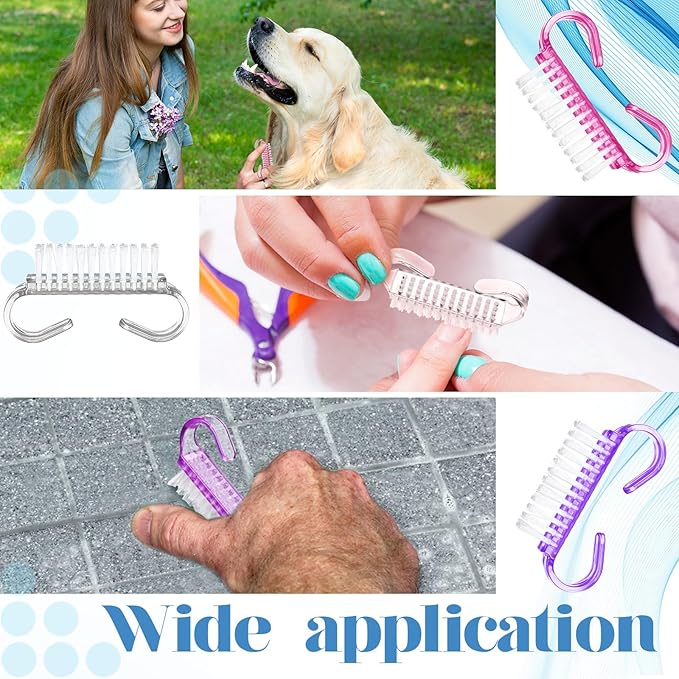 Bokon 400 Pcs Handle Grip Nail Brush Bulk Fingernail Scrub Brush for Toes and Nails Cleaner, Pedicure Scrubbing Tool Kit for Men and Women(Colorful)