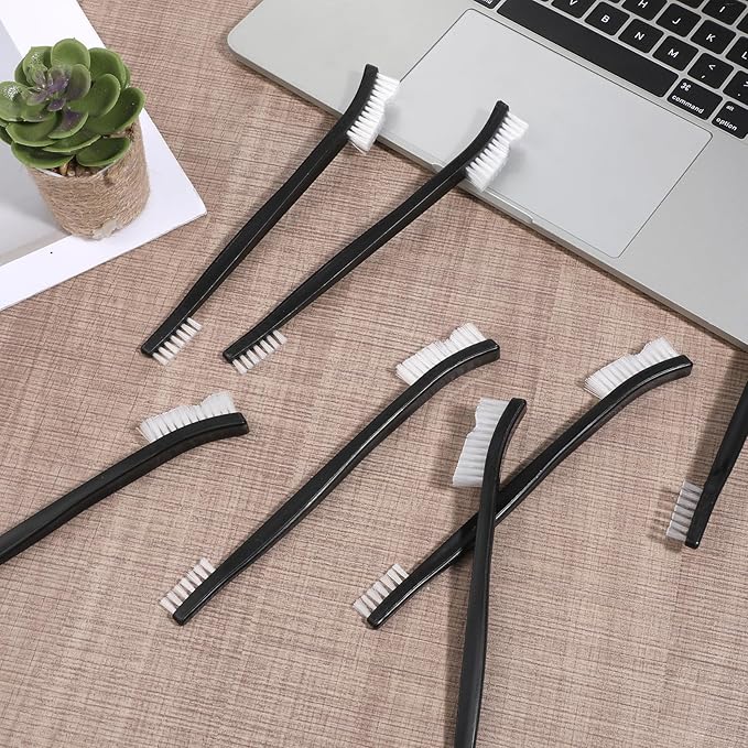 8 Pcs Small Cleaning Brushes, Double-Ended Jewelry Cleaning Brush Soft Nylon Bristles Detailing Crevice Brush Multifunctional Mini Gap Brushes for Jewelry Kitchen Sink Bathroom Corner Cars Small Space