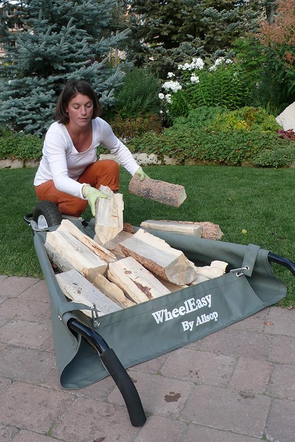 Allsop WheelEasy - Foldable Garden Cart (Wheelbarrow) with Easy Grip Handles