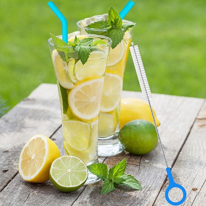 Straw Cleaning Brush 2 Size(12+10 Inch) 12 mm,Straw Cleaner Brush with Steel Wire 3mm Thick, Straw Brush Cleaner with Big Circular Handl for Cleaning Water Bottle, Stanley Cup, Sippy Cups 6-Pack