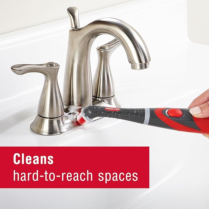 Rubbermaid Reveal Power Scrubber with Multi-Purpose Head, Cordless Electric Battery Powered Scrub Brush, Water Resistant, for Home/Kitchen/Bathroom/Grout/Tile/Shower/Tub